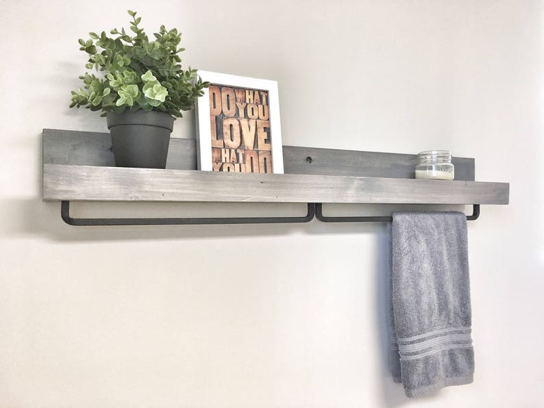 Wooden Towel Rack Shelf Floating Shelf Rack Storage Ledge Etsy Canada