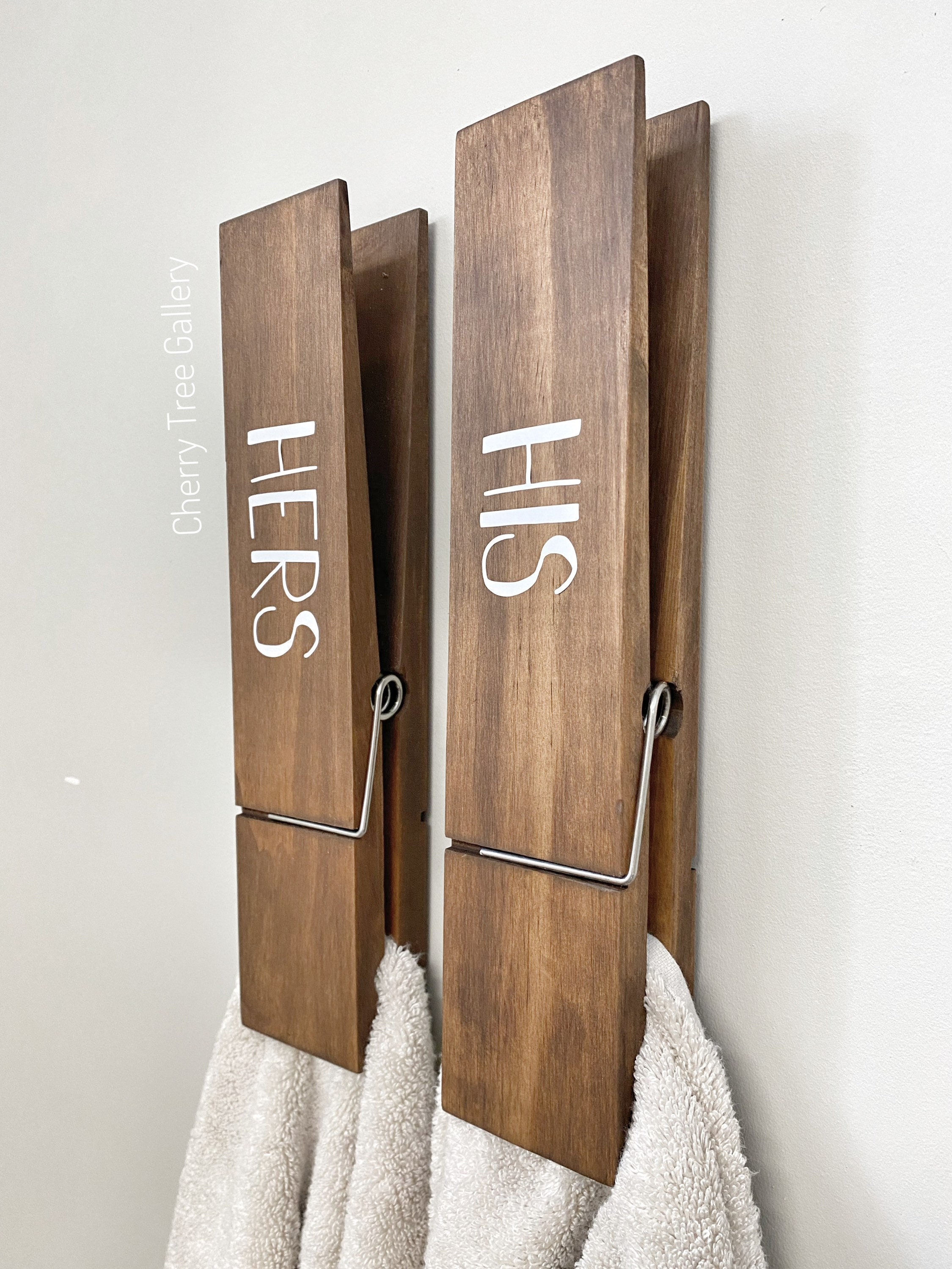 Set of 3 SUPER HUGE Jumbo Rustic 12 Decorative Clothespin, Home Bathroom  Nursery Laundry Wall Decor, Towel Hook, Towel Rack, Towel Hanger 