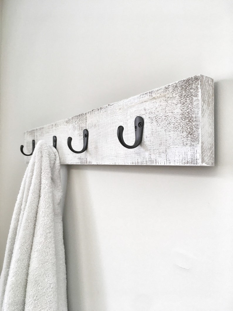 Rustic Wooden Towel Rack Entryway White Coat Rack Rustic Etsy Canada