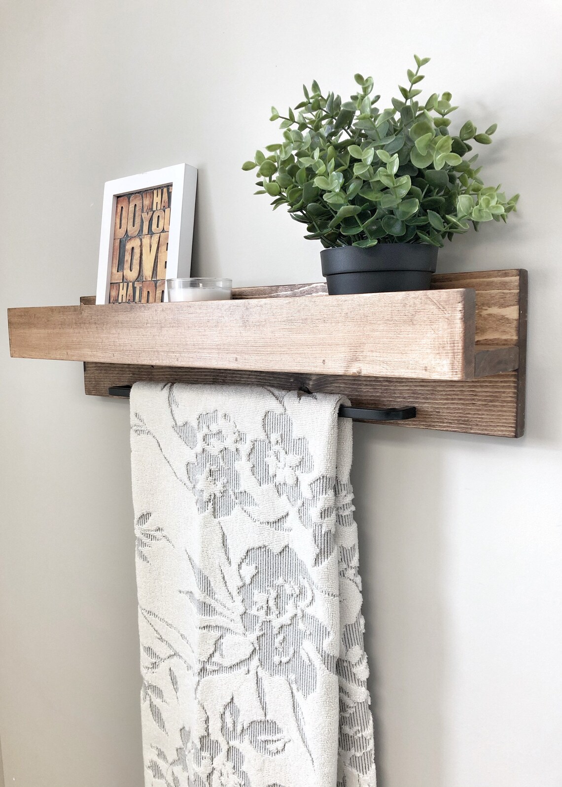 FREE SHIPPING Wood Towel Rack Shelf Ledge Shelves Wooden Etsy
