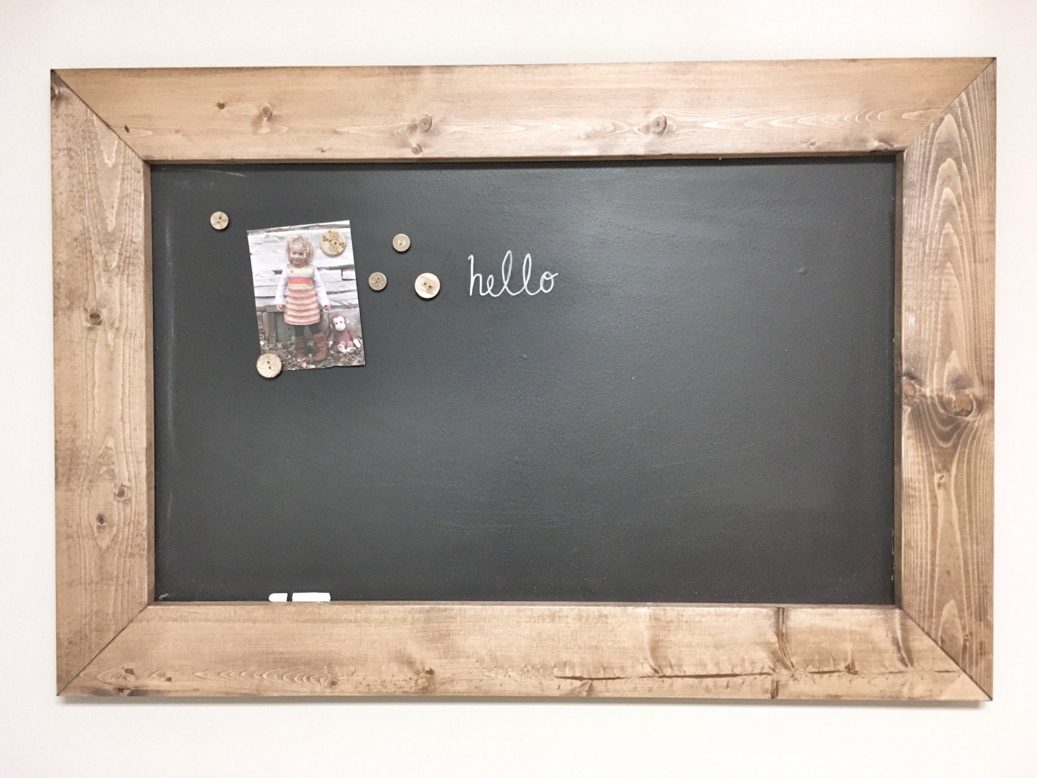 Rustic Wooden Magnetic Chalkboard Memo Board Frame Farmhouse