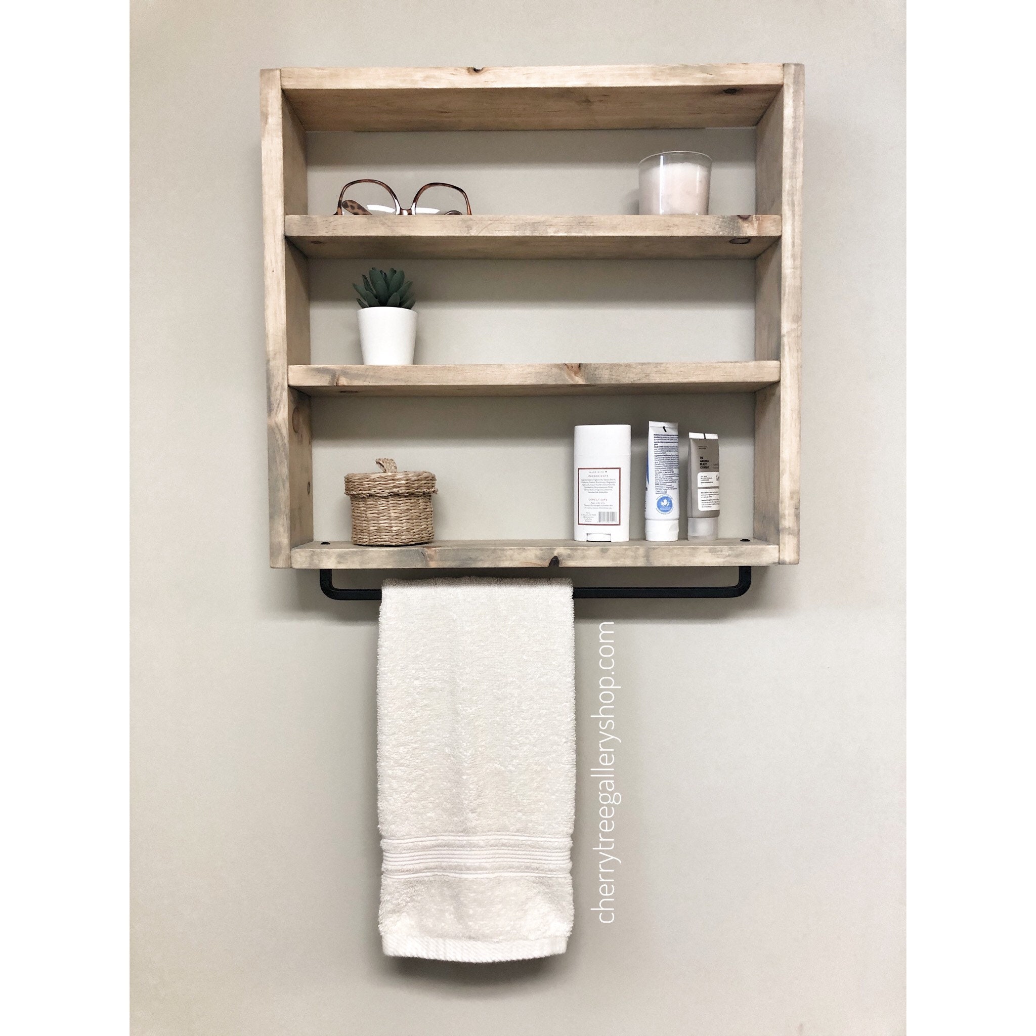 Floating Shelf for Bathroom Storage and to Hang Towels Shelf Etsy