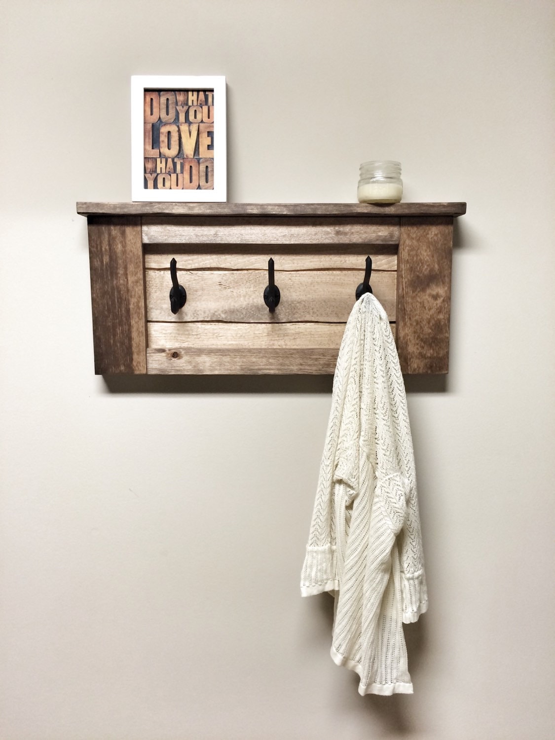 Rustic Wooden Entryway Walnut Coat Rack Entryway Coat Rack Etsy