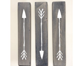 Rustic White Wooden Arrows - 3 Piece Set, Rustic Decor, Farmhouse Decor, Arrow Decor, Rustic Nursery Decor, Gallery Wall Decor, Wooden Arrow