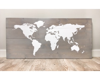 Gifts for Dad, Husband Gift, Wood World Map, Travel Map, Farmhouse Decor, Rustic Push Pin Map, Travel Push Pin Map, World Traveller Gift