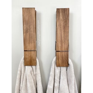 Porta asciugamani da bagno Jumbo molletta, una molletta da 12, arredamento della fattoria, arredamento del bagno, arredamento della lavanderia, arredamento della parete del bagno, gancio immagine 3