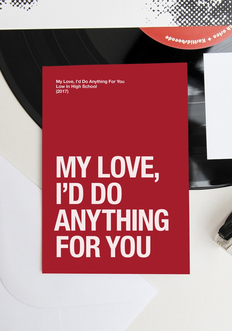 Morrissey themed 'My Love, I'd Do Anything For You' Valentines / anniversary card image 3