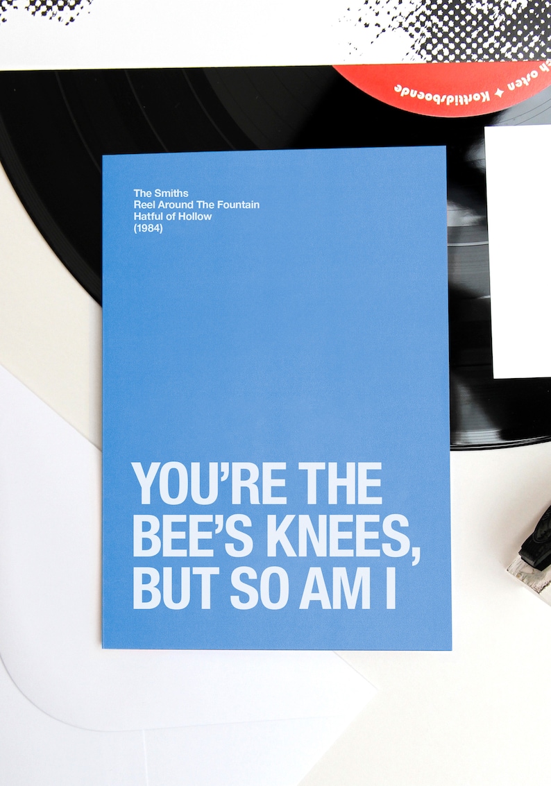 New Morrissey The Smiths 'You're the Bee's Knees' Valentines Day / Anniversary card image 3