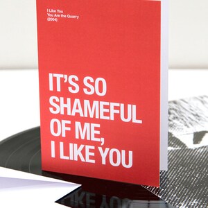 Morrissey themed 'I Like You' Valentines Day / Anniversary card image 1