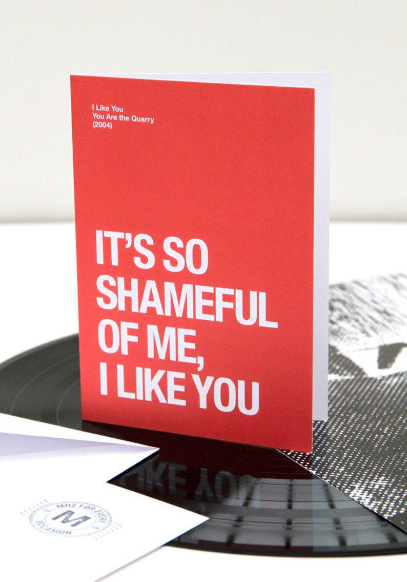 Morrissey themed 'I Like You' Valentines Day / Anniversary card image 1