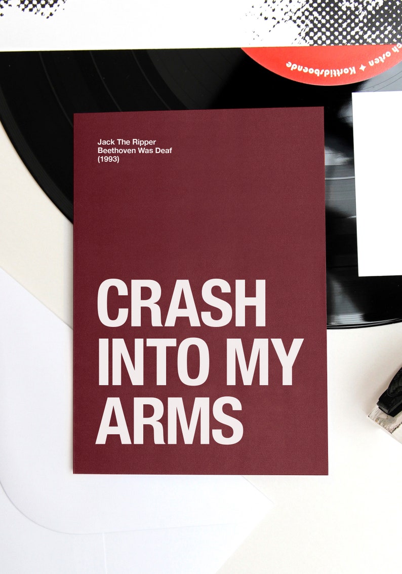 New Morrissey The Smiths themed 'Crash Into My Arms' Valentines Day / Anniversary card image 3