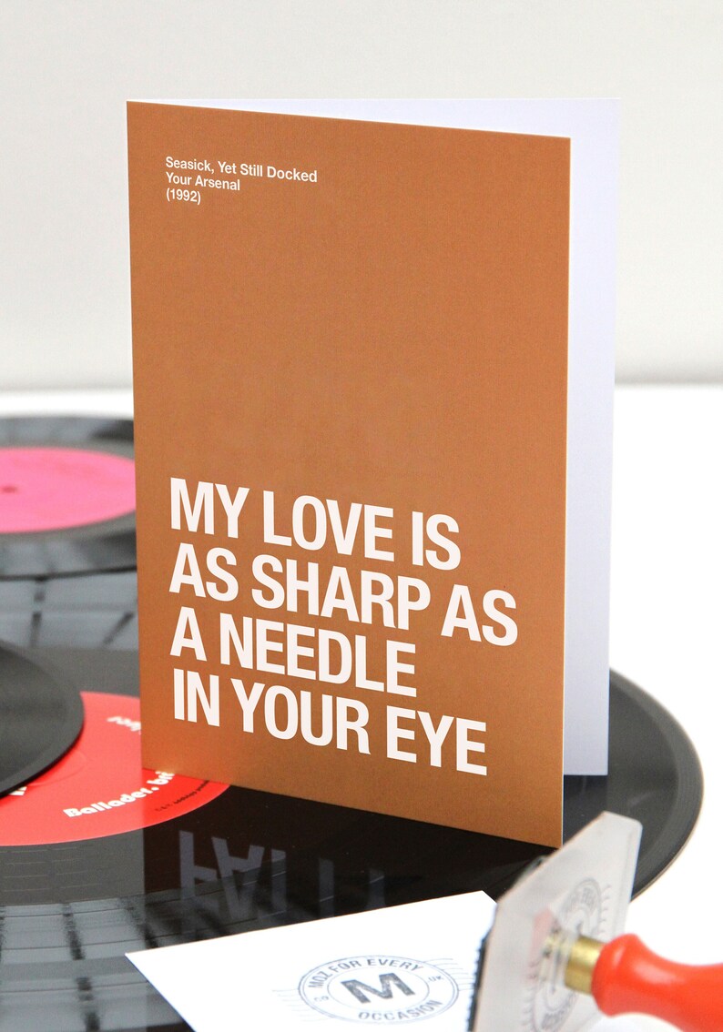 New Morrissey The Smiths themed 'Seasick, Yet Still Docked' Valentine's Day / Anniversary card image 1