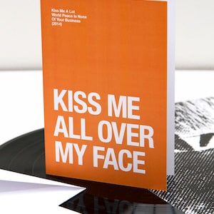 Morrissey themed 'Kiss Me A Lot' Valentines Day / Anniversary card image 1