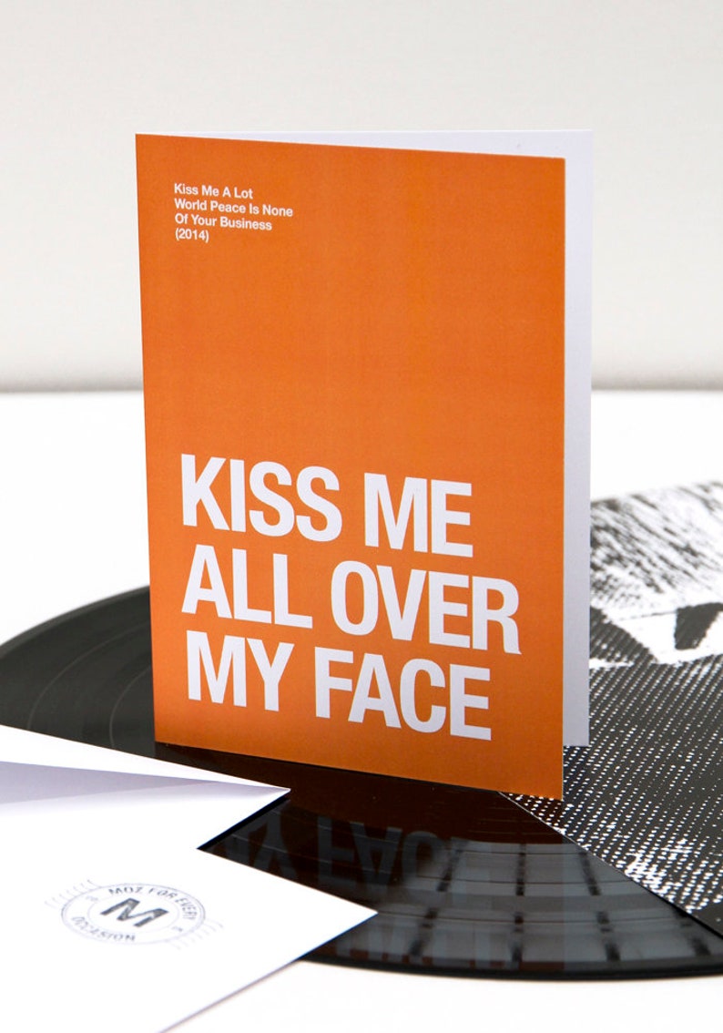 Morrissey themed 'Kiss Me A Lot' Valentines Day / Anniversary card image 1