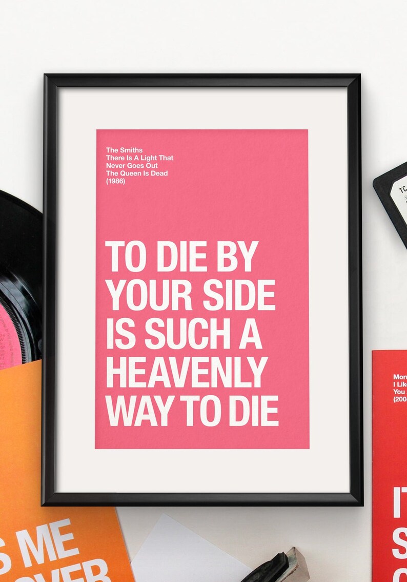 The Smiths Morrissey themed 'To Die By Your Side' Valentines Day / Anniversary card image 4