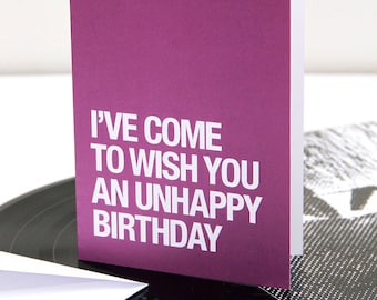 The Smiths | Morrissey themed – 'Unhappy Birthday' birthday card