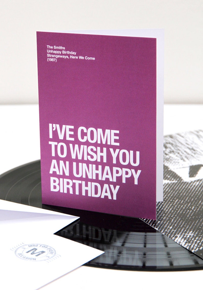 Morrissey The Smiths 'Unhappy Birthday' birthday | Etsy