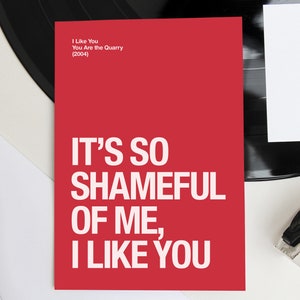 Morrissey themed 'I Like You' Valentines Day / Anniversary card image 3