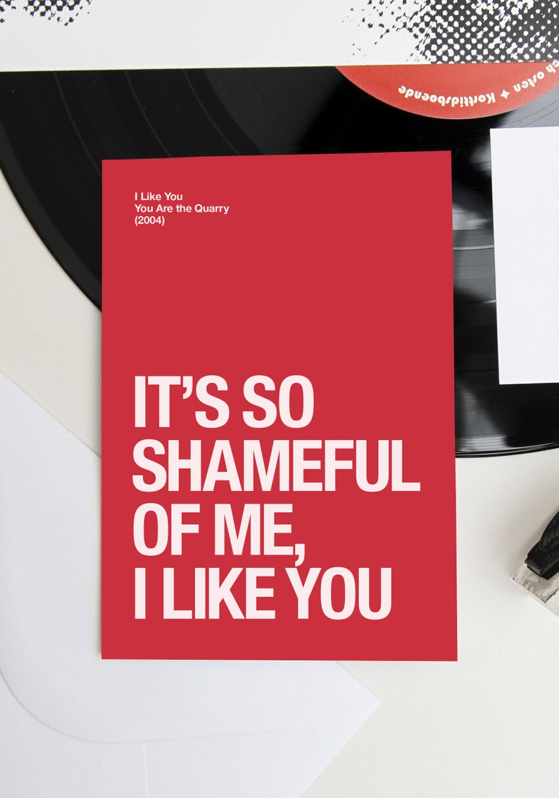 Morrissey themed 'I Like You' Valentines Day / Anniversary card image 3