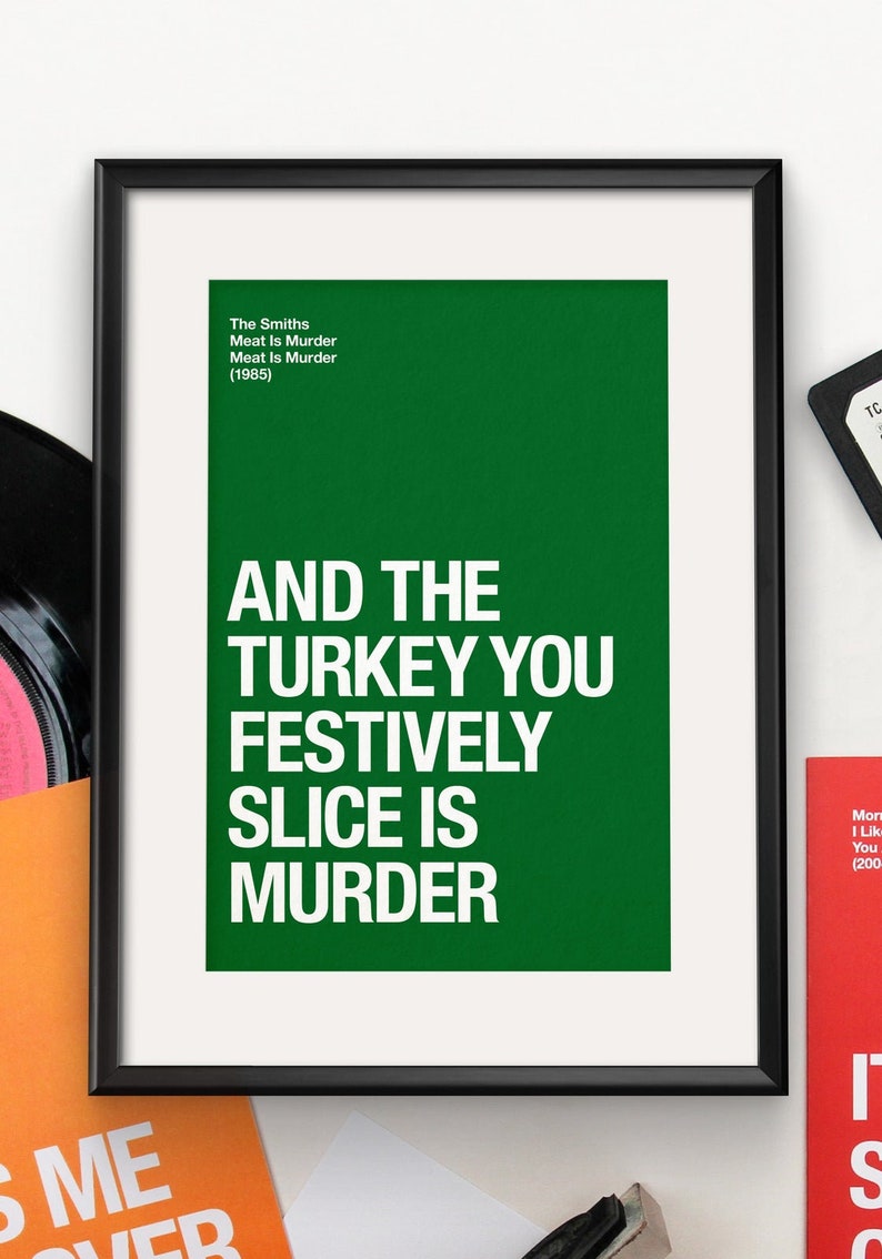 The Smiths Morrissey themed 'Meat Is Murder' Christmas / Thanksgiving card image 4