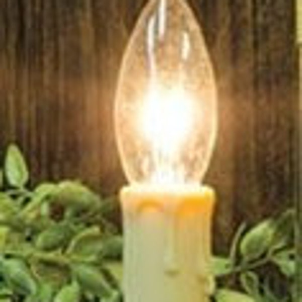 5" Electric Candle Lamp Antiqued Finish 7 Watt Clear Bulb