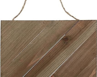 Rustic Brown 8 x 10 Diagonal Plank Sign Blanks with Jute Hangers (Set of Two)