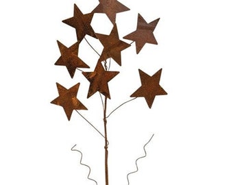 Four 17" Rusty Metal Star Sprays (set of 4)