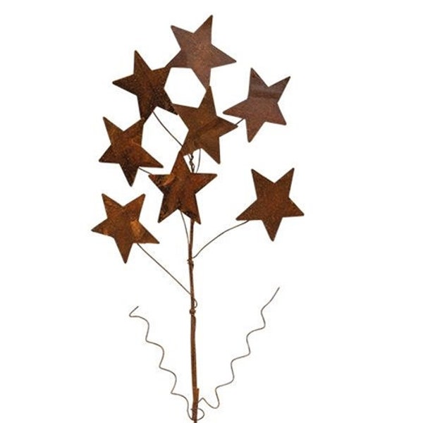 Four 17" Rusty Metal Star Sprays (set of 4)