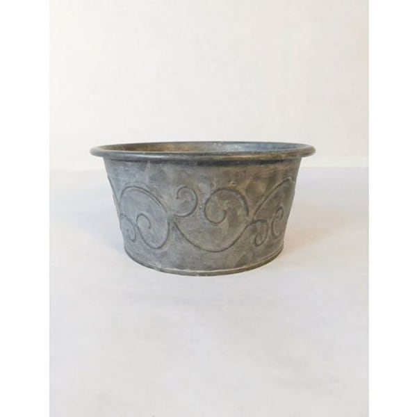 Galvanized Round Bucket Planter