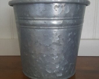 6" Galvanized Metal Bucket 6.75" diameter