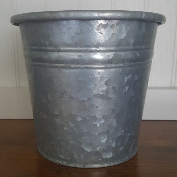 6" Galvanized Metal Bucket 6.75" diameter