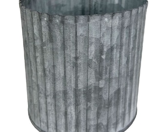 4" Corrugated Tin Round Bucket Vase