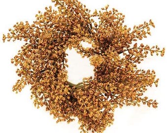 Rusty Orange Astilbe 3.5" Candle Ring Fall Floral Tabletop Decor 10" Outside Diameter