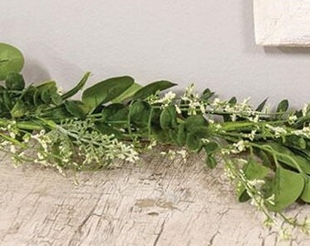 5' Baby's Breath Eucalyptus Garland