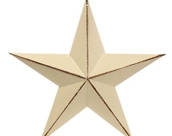 Three 12" Dimensional White Metal Barn Stars (set of 3)