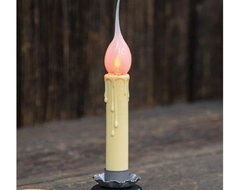 Three 5"  Flickering Electric Candle Lamps Antiqued Finish Silicone Bulb (set of 3)