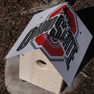 Ohio State birdhouse aluminum roof song bird box