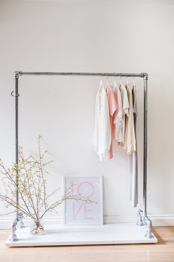 Industrial Style Clothes Rail Wardrobe Shoe Storage Etsy