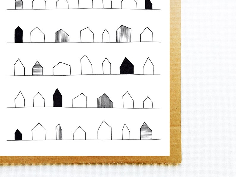 Poster House Living Room Wall Art House Illustration Home Etsy