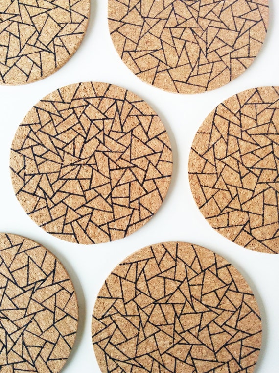 Cork coasters Coasters cork Round cork coasters Christmas Etsy