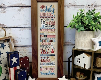 4th of July Rules Cross Stitch Booklet by Lindsey Weight of Primrose Cottage - PAPER Pattern PCS-130