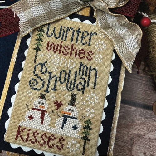 Snowman Kisses Cross Stitch by Lindsey Weight of Primrose Etsy