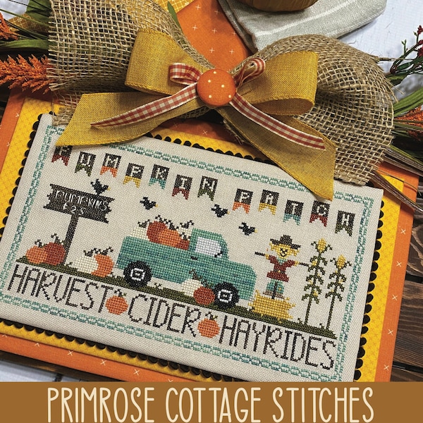 Pumpkin Patch Cross Stitch by Katie Rogers of Primrose Cottage Stitches - PDF Download