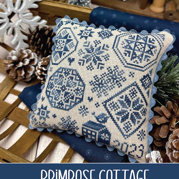 Point de croix Winter Quaker par Lindsey, poids Primrose Cottage - Patron PDF