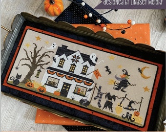 The Witch Next Door Cross Stitch by Lindsey Weight of Primrose Cottage Stitches - PDF Pattern