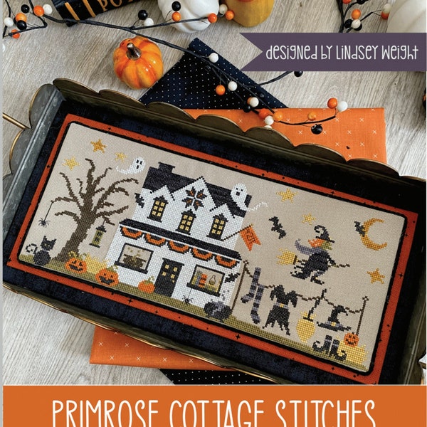 The Witch Next Door Cross Stitch by Lindsey Weight of Primrose Cottage - PAPER Pattern PCS-063
