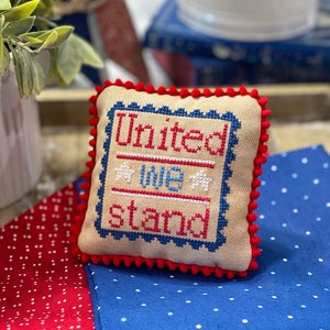 United We Stand Cross Stitch by Lindsey Weight of Primrose Cottage Stitches Patriotic PAPER Pattern PCS-078 image 1