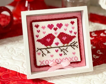 Love Birds Valentine Cross Stitch by Katie Rogers of Primrose Cottage Stitches - PDF Pattern