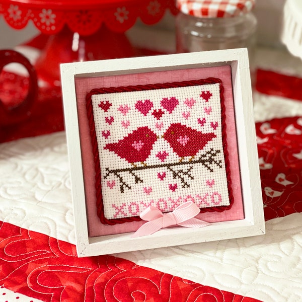 Love Birds Valentine Cross Stitch by Katie Rogers of Primrose Cottage Stitches - PDF Pattern