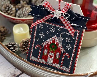 Candy Cane Cottage di Lindsey Peso di Primrose Cottage Stitches - Schema PDF